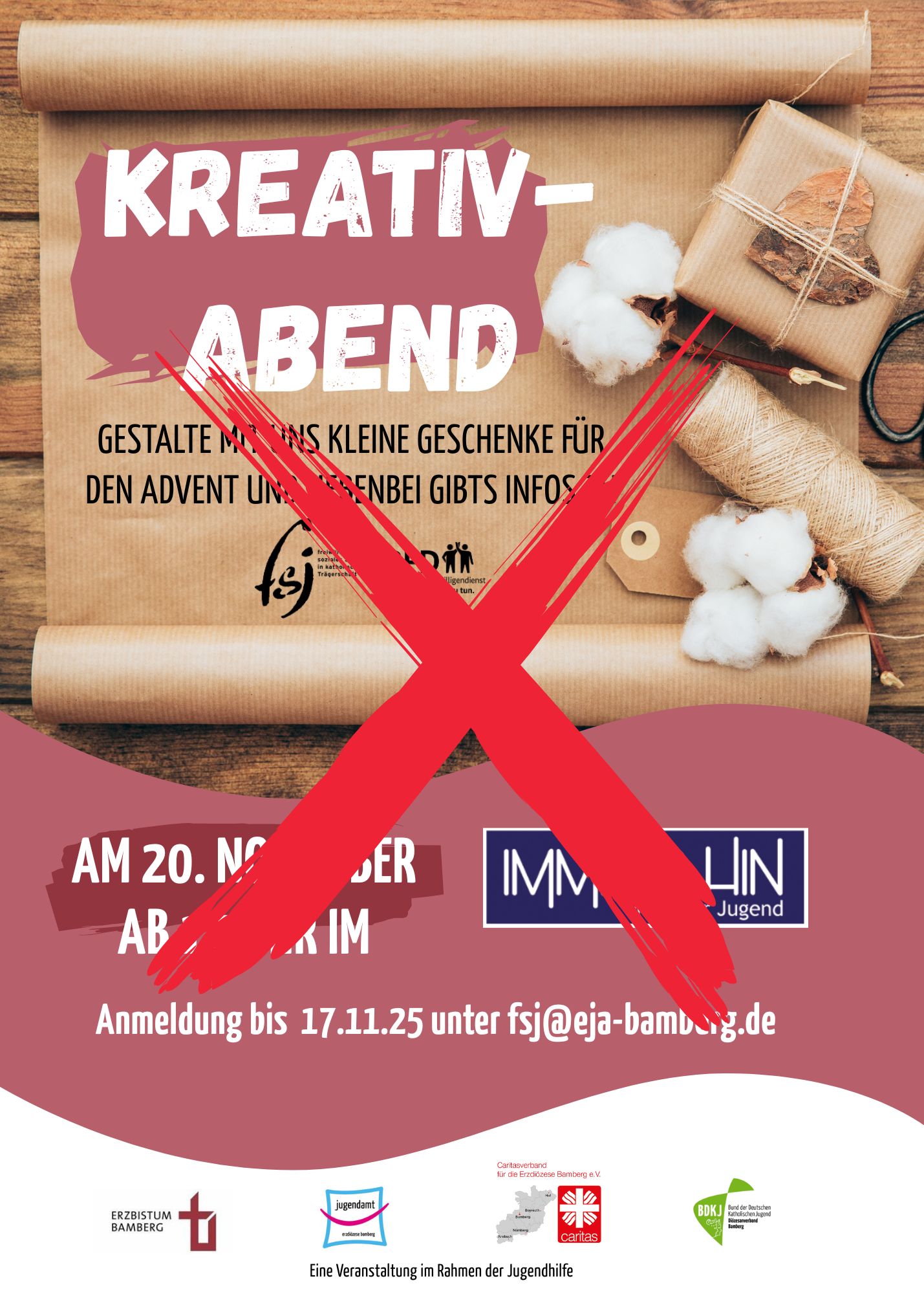 Kreativabend entfällt!