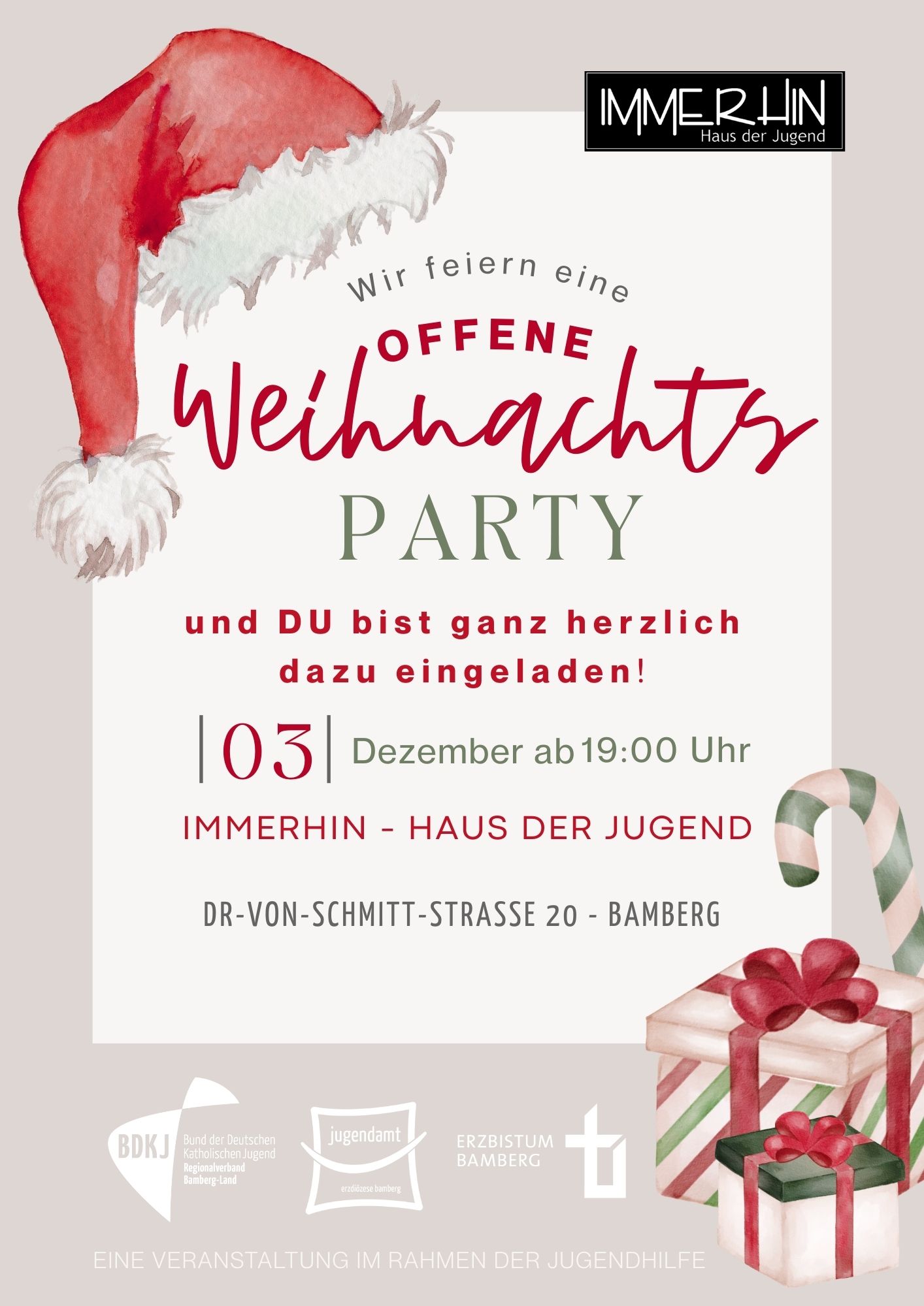 Offene Weihnachtsfeier im IMMERHIN