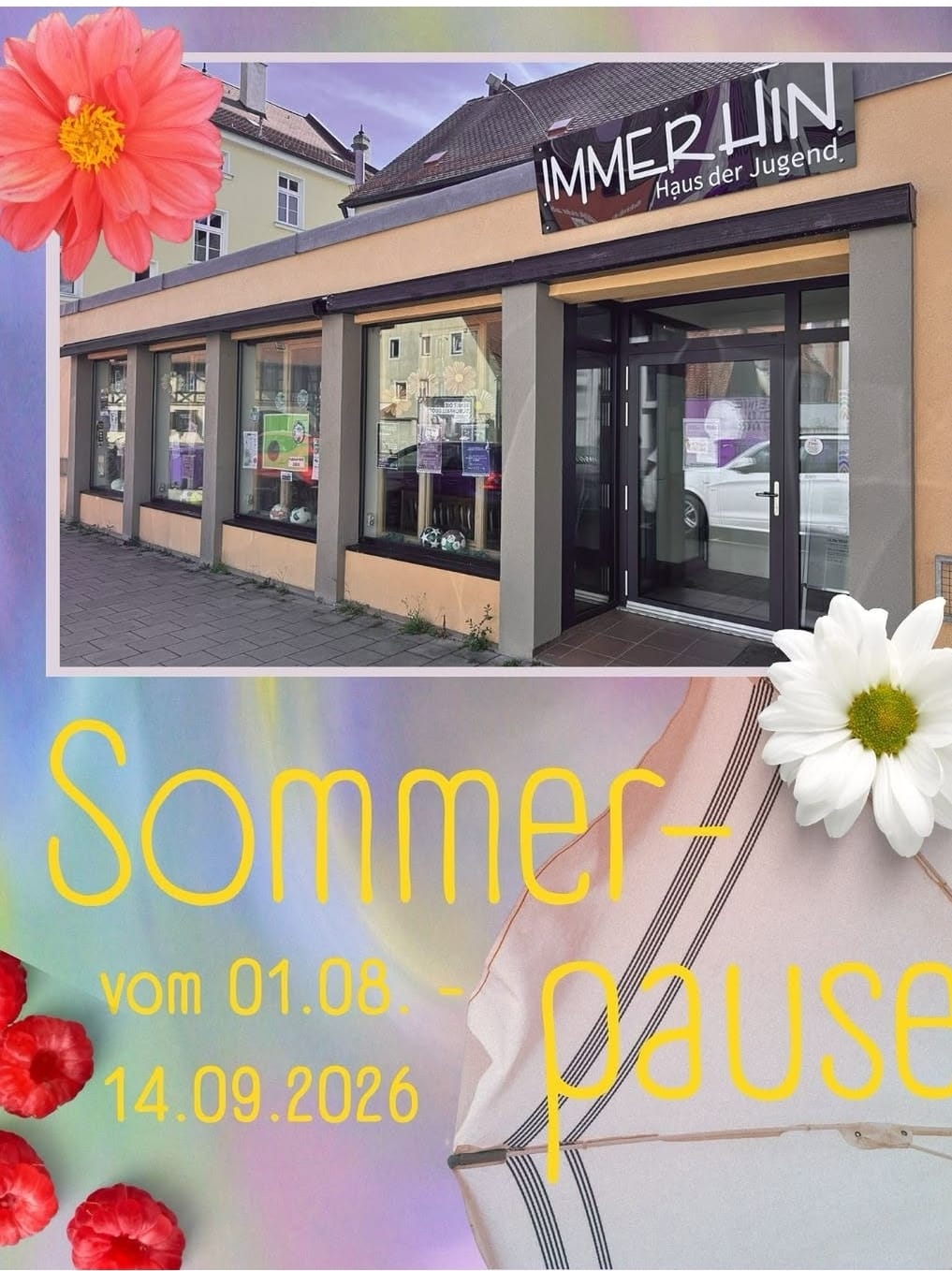 Wir sind bis 14.09. in der Sommerpause. Habt alle einen zauberhaften Sommer und wir freuen uns auf euch !